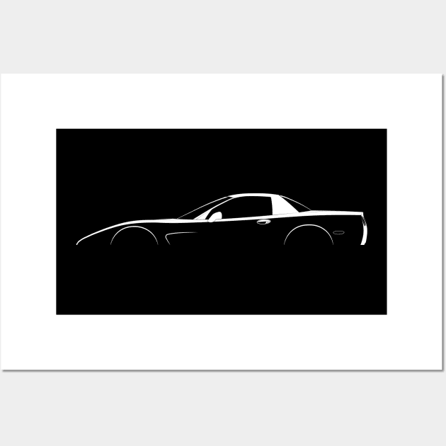 Chevrolet Corvette (C5) Silhouette Wall Art by Car-Silhouettes